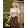 image:imageScarlet Darkness Corset Tops for Women Renaissance Underbust Corset Boned Lace Up CorsetsBeige