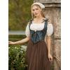 image:imageScarlet Darkness Corset Tops for Women Renaissance Underbust Corset Boned Lace Up CorsetsBlack Blue