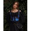 image:imageScarlet Darkness Corset Tops for Women Renaissance Underbust Corset Boned Lace Up CorsetsBlue Night