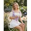 image:imageScarlet Darkness Corset Tops for Women Renaissance Underbust Corset Boned Lace Up CorsetsLight Purple Floral