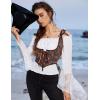 image:imageScarlet Darkness Corset Tops for Women Renaissance Underbust Corset Boned Lace Up CorsetsMocha Jacquard