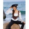 image:imageScarlet Darkness Corset Tops for Women Renaissance Underbust Corset Boned Lace Up CorsetsMocha Jacquard