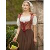 image:imageScarlet Darkness Corset Tops for Women Renaissance Underbust Corset Boned Lace Up CorsetsRed Gold