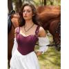 image:imageScarlet Darkness Corset Tops for Women Vintage Renaissance Sweetheart Fishboned Bustier TopsMauve Wine