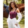 image:imageScarlet Darkness Corset Tops for Women Vintage Renaissance Sweetheart Fishboned Bustier TopsMauve Wine