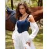 image:imageScarlet Darkness Corset Tops for Women Vintage Renaissance Sweetheart Fishboned Bustier TopsNavy Blue