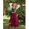 image:imageScarlet Darkness Renaissance Corset Top for Women Boned Laceup Overbust Bustier CorsetsBlack Multi Floral