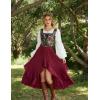image:imageScarlet Darkness Renaissance Corset Top for Women Boned Laceup Overbust Bustier CorsetsBlack Multi Floral