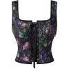 image:imageScarlet Darkness Renaissance Corset Top for Women Boned Laceup Overbust Bustier CorsetsBlack Purple Floral