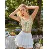 image:imageScarlet Darkness Renaissance Corset Top for Women Boned Laceup Overbust Bustier CorsetsStrawberry Floral