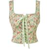 image:imageScarlet Darkness Renaissance Corset Top for Women Boned Laceup Overbust Bustier CorsetsStrawberry Floral