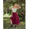 image:imageScarlet Darkness Renaissance Corset Top for Women Boned Laceup Overbust Bustier CorsetsWhitegreen Floral