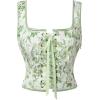 image:imageScarlet Darkness Renaissance Corset Top for Women Boned Laceup Overbust Bustier CorsetsWhitegreen Floral