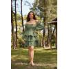 image:imageScarlet Darkness Renaissance Dress for Women Off Shoulder Long Sleeve Medieval Corset DressesArmy Green