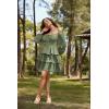 image:imageScarlet Darkness Renaissance Dress for Women Off Shoulder Long Sleeve Medieval Corset DressesArmy Green
