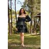 image:imageScarlet Darkness Renaissance Dress for Women Off Shoulder Long Sleeve Medieval Corset DressesBlack