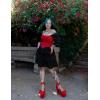 image:imageScarlet Darkness Renaissance Dress for Women Off Shoulder Long Sleeve Medieval Corset DressesBlack
