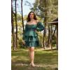 image:imageScarlet Darkness Renaissance Dress for Women Off Shoulder Long Sleeve Medieval Corset DressesGreen