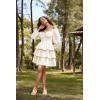 image:imageScarlet Darkness Renaissance Dress for Women Off Shoulder Long Sleeve Medieval Corset DressesOffwhite