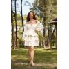 image:imageScarlet Darkness Renaissance Dress for Women Off Shoulder Long Sleeve Medieval Corset DressesOffwhite