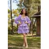 image:imageScarlet Darkness Renaissance Dress for Women Off Shoulder Long Sleeve Medieval Corset DressesPurple