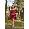 image:imageScarlet Darkness Renaissance Dress for Women Off Shoulder Long Sleeve Medieval Corset DressesRed