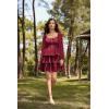 image:imageScarlet Darkness Renaissance Dress for Women Off Shoulder Long Sleeve Medieval Corset DressesRed