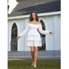image:imageScarlet Darkness Renaissance Dress for Women Off Shoulder Long Sleeve Medieval Corset DressesWhite