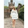image:imageScarlet Darkness Renaissance Dress for Women Off Shoulder Long Sleeve Medieval Corset DressesWhite