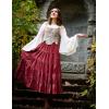 image:imageScarlet Darkness Women Bell Sleeve Smocked Top Off The Shoulder Peasant Blouse Renaissance Pirate ShirtApricot