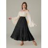 image:imageScarlet Darkness Women Bell Sleeve Smocked Top Off The Shoulder Peasant Blouse Renaissance Pirate ShirtApricot