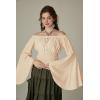 image:imageScarlet Darkness Women Bell Sleeve Smocked Top Off The Shoulder Peasant Blouse Renaissance Pirate ShirtApricot