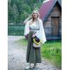 image:imageScarlet Darkness Women Bell Sleeve Smocked Top Off The Shoulder Peasant Blouse Renaissance Pirate ShirtWhite