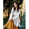 image:imageScarlet Darkness Women Bell Sleeve Smocked Top Off The Shoulder Peasant Blouse Renaissance Pirate ShirtWhite