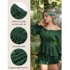 image:imageScarlet Darkness Womens Renaissance Shirt Peasant Off Shoulder Tops Smocked Waist Long Sleeve BlouseDark Green
