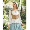 image:imageScarlet Darkness Womens Renaissance Shirt Peasant Off Shoulder Tops Smocked Waist Long Sleeve BlouseWhite