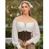 image:imageScarlet Darkness Womens Renaissance Shirt Peasant Off Shoulder Tops Smocked Waist Long Sleeve BlouseWhite