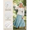image:imageScarlet Darkness Womens Renaissance Shirt Peasant Off Shoulder Tops Smocked Waist Long Sleeve BlouseWhite