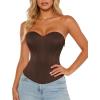 image:imageScarlet Darkness Womens Strapless Corset Top Bustier Fishboned Waist Cincher Sweetheart Neckline for Daily amp PartiesBrown