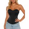 image:imageScarlet Darkness Womens Strapless Corset Top Bustier Fishboned Waist Cincher Sweetheart Neckline for Daily amp PartiesDark Black