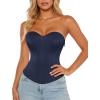 image:imageScarlet Darkness Womens Strapless Corset Top Bustier Fishboned Waist Cincher Sweetheart Neckline for Daily amp PartiesNavy Blue