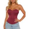 image:imageScarlet Darkness Womens Strapless Corset Top Bustier Fishboned Waist Cincher Sweetheart Neckline for Daily amp PartiesWine Red