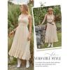 image:imageScarlet Darkness Womens Summer Maxi Dress 2026 Boho Sleeveless Ruffle Flowy Milkmaid Sundress with PocketsBeige