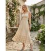 image:imageScarlet Darkness Womens Summer Maxi Dress 2026 Boho Sleeveless Ruffle Flowy Milkmaid Sundress with PocketsBeige