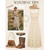 image:imageScarlet Darkness Womens Summer Maxi Dress 2026 Boho Sleeveless Ruffle Flowy Milkmaid Sundress with PocketsBeige