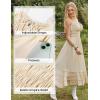image:imageScarlet Darkness Womens Summer Maxi Dress 2026 Boho Sleeveless Ruffle Flowy Milkmaid Sundress with PocketsBeige