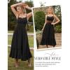 image:imageScarlet Darkness Womens Summer Maxi Dress 2026 Boho Sleeveless Ruffle Flowy Milkmaid Sundress with PocketsBlack
