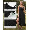 image:imageScarlet Darkness Womens Summer Maxi Dress 2026 Boho Sleeveless Ruffle Flowy Milkmaid Sundress with PocketsBlack
