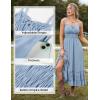 image:imageScarlet Darkness Womens Summer Maxi Dress 2026 Boho Sleeveless Ruffle Flowy Milkmaid Sundress with PocketsLight Blue