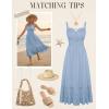 image:imageScarlet Darkness Womens Summer Maxi Dress 2026 Boho Sleeveless Ruffle Flowy Milkmaid Sundress with PocketsLight Blue